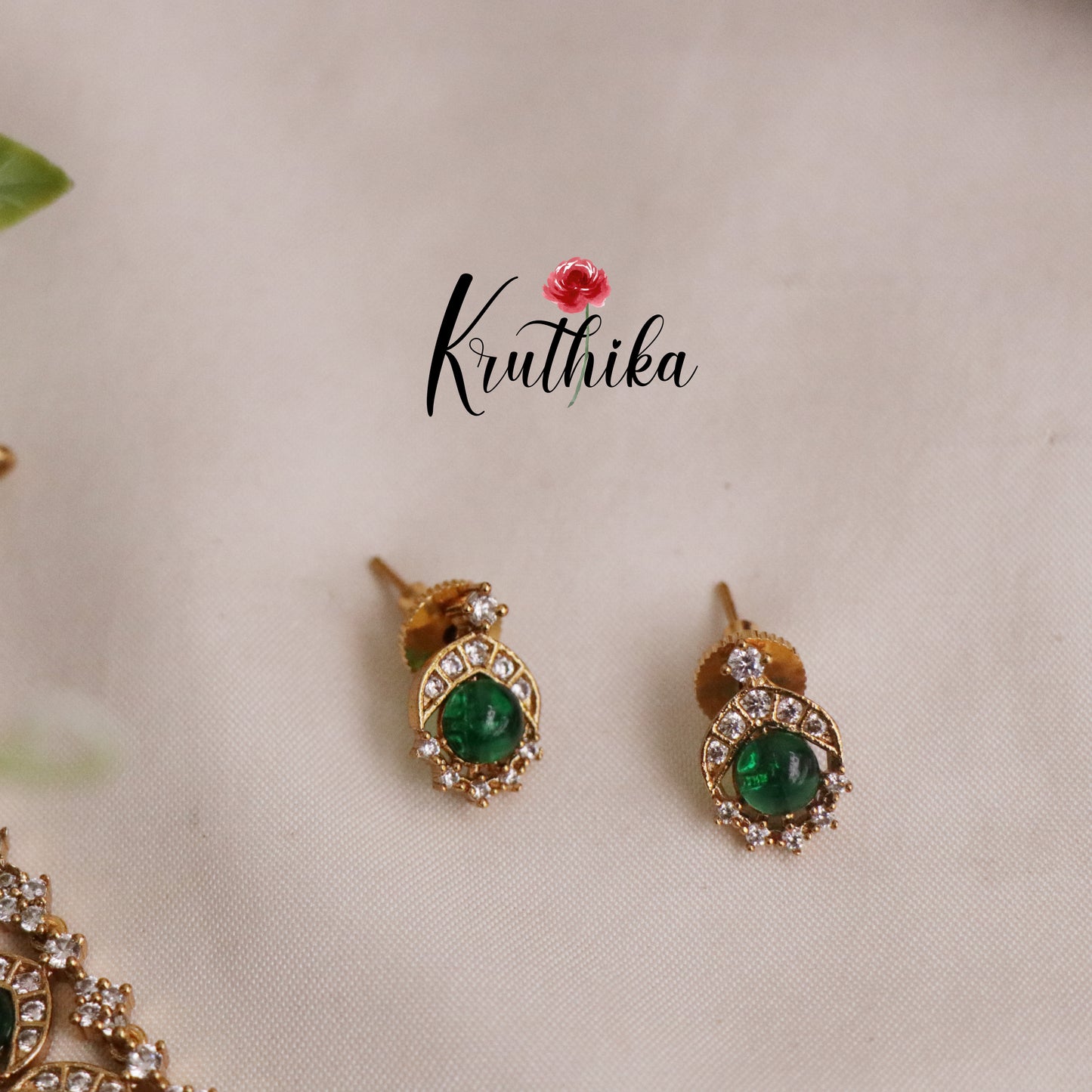 Simple AD Stone Pendant Drops Necklace NC2208 (Available in 3 Colours)