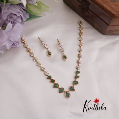Simple Trendy AD Victorian Necklace NC2254 (Available in 2 Colours)