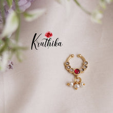 Simple Jadau Septum Nose Ring- No Piercing Required N31 (Available in 5 Colours)