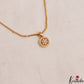 Simple AD Floral Motifs Gold-Tone Chain Pendant Set NC2931