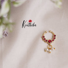 Simple Jadau Septum Nose Ring- No Piercing Required N31 (Available in 5 Colours)