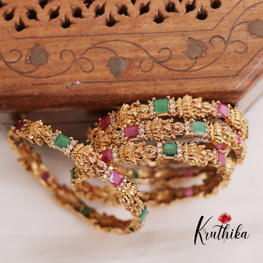 Simple Trendy AD Lakshmi Victorian Bangles B269 (Set of 4 Bangles)