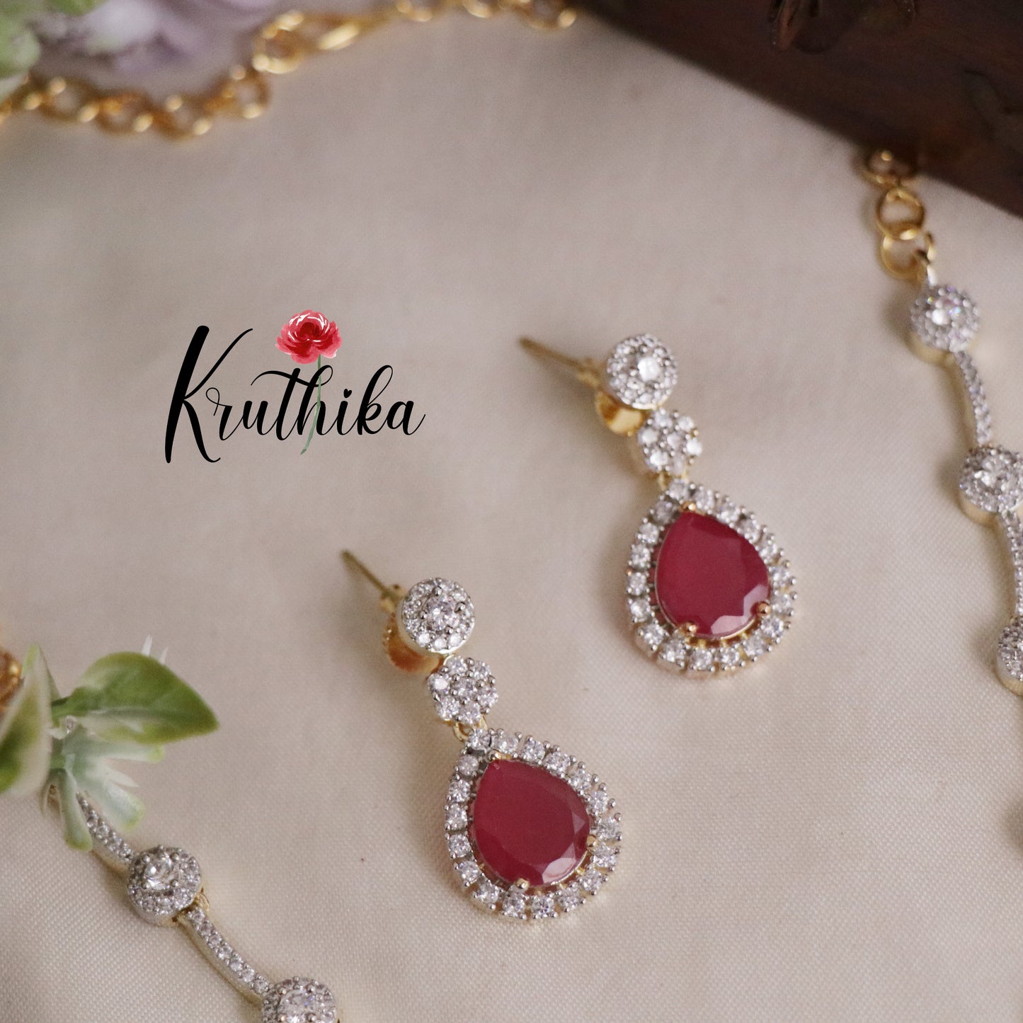 Elegance CZ Sparking Necklace with Pendant Drop NC2169  (Available in 3 Colours)