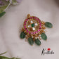 Trendy Jadau Jada Billa with Green Beads Drops J238