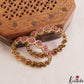 Stunning Floral Motifs Gold-Tone Diamond-Finish AD Bangles B527 (Set of 2)|(Available In 2 Colors)