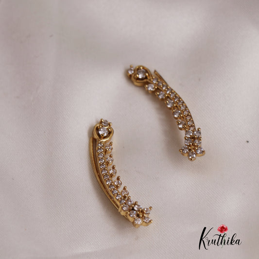 Gorgeous AD Stone Floral Ear Climbers E780