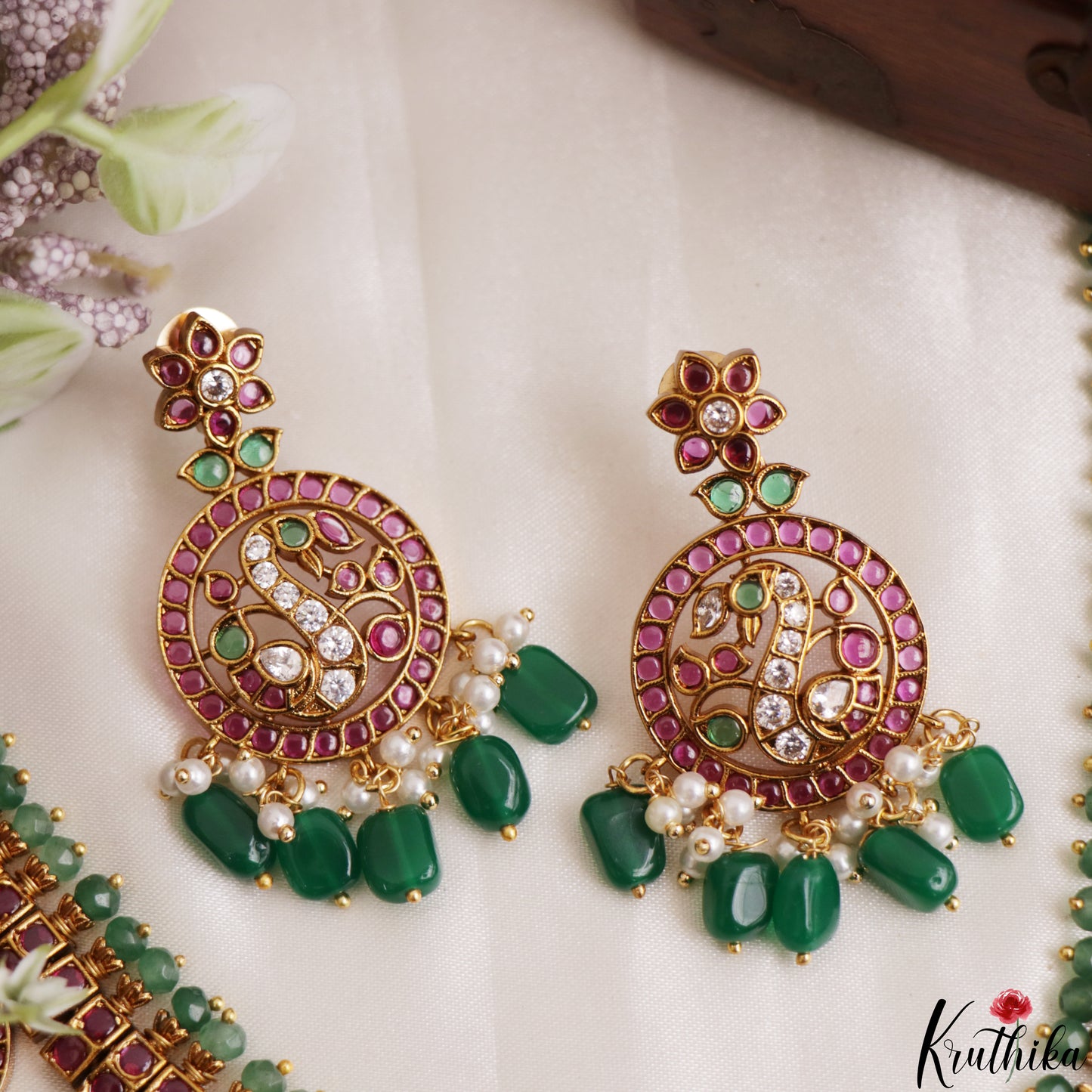 Premium Peacock Floral Motifs Kemp Choker NC3194
