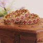 Stunning Floral Motifs Gold-Tone Diamond-Finish AD Bangles B527 (Set of 2)|(Available In 2 Colors)
