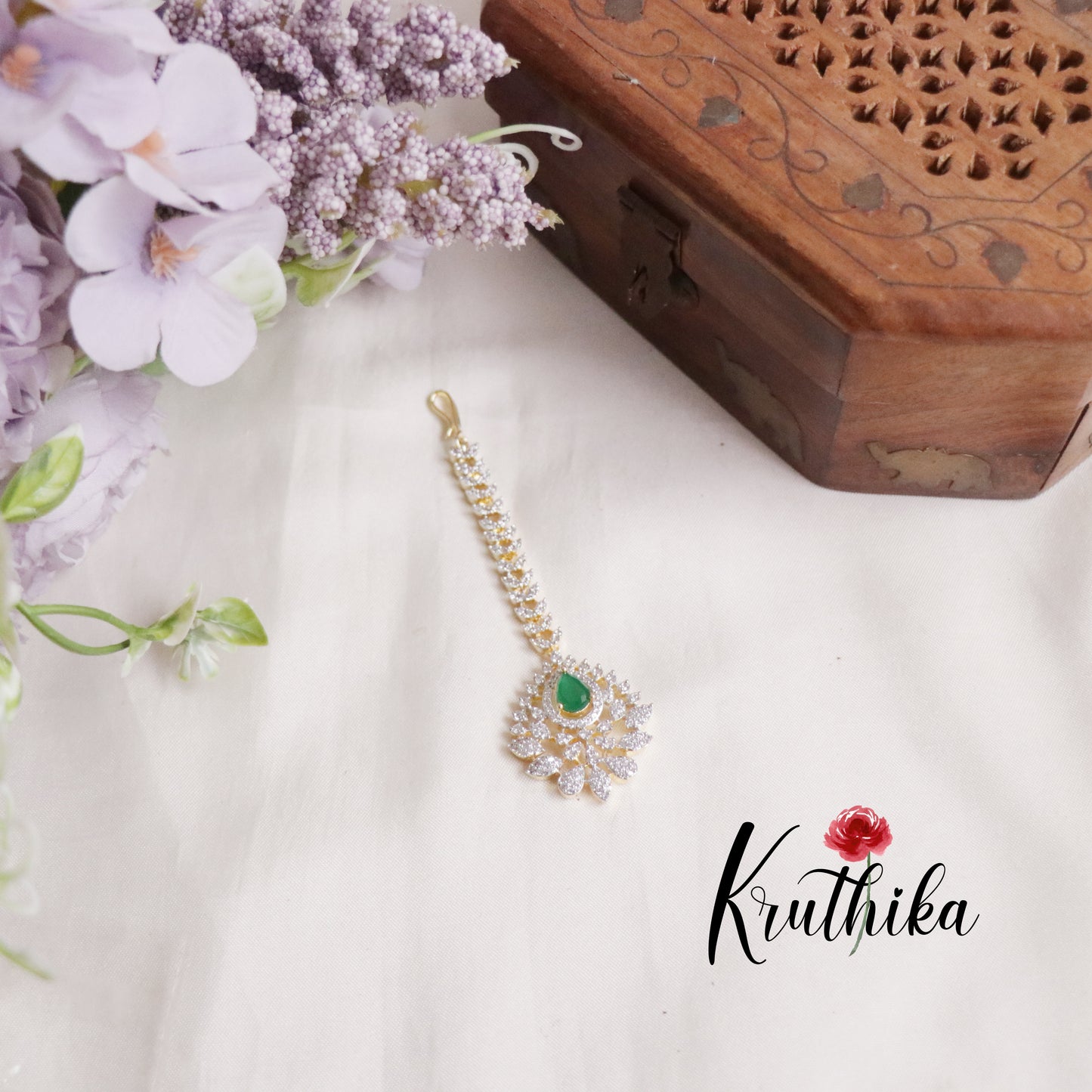 Pretty AD Stone Sparking Maang Tikka MT259 (Available in 3 Colours)