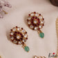 Gorgeous Floral Motifs Multi Pearl Strand Polki Jadau Choker With Green Bead Drops NC3011