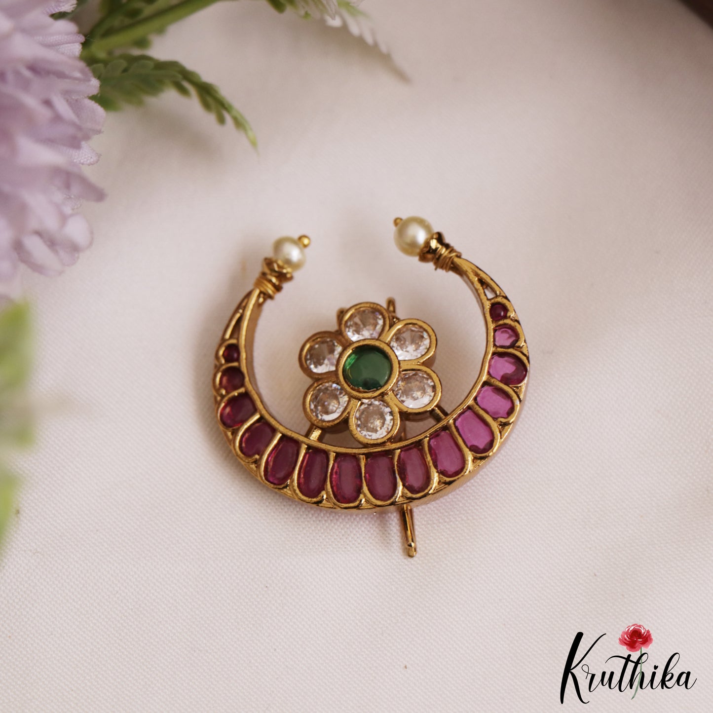 Elegant Floral Motifs Chandra Surya Kemp Hair Ornaments J379