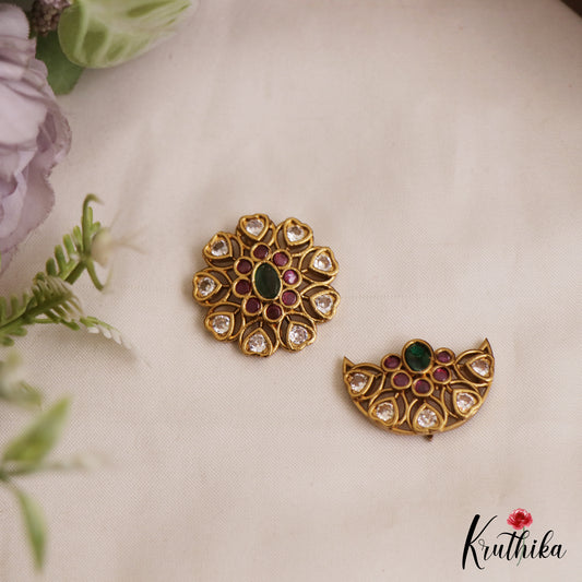 Pretty Floral Motifs Gold-Tone Chandra Surya Kemp Hair Ornaments J389