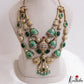 Stunning CZ Victorian Statement Haaram With Green Bead Drops LH2218 (Available In 3 Colors)