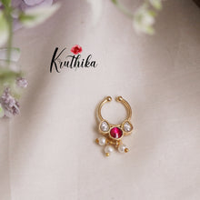 Trendy Jadau Septum Nose Ring- No Piercing Required N30 (Available in 5 Colours)