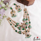 Stunning CZ Victorian Statement Haaram With Green Bead Drops LH2218 (Available In 3 Colors)