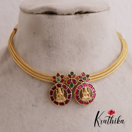 Trendy Lakshmi Floral Motifs Hasli Jadau Necklace NC2603
