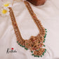 Royal Grand Nagas Jadau Temple Haaram Jalebi pattern with Green Beads LH1807