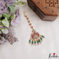 Beautiful Jadau Maang Tika With Green Bead Drops MT421