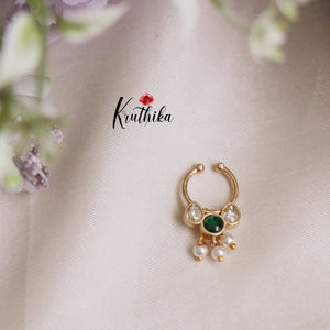 Trendy Jadau Septum Nose Ring- No Piercing Required N30 (Available in 5 Colours)