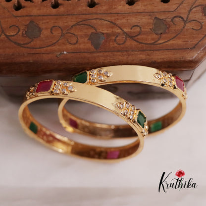 Trendy AD Multi Stone Bangles B249 (Set of 2 Bangles)