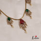 Sparkling AD Teardrop Motifs Victorian Necklace NC2654 (Available in 3 Colours)