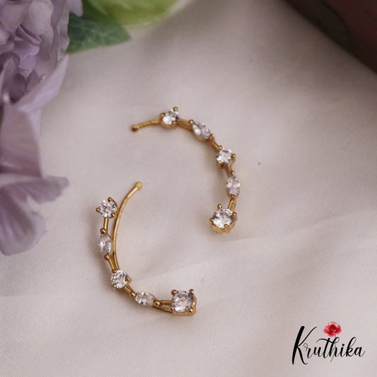Pretty Dainty AD Stones Ear climbers / Ear cuffs E912