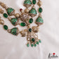 Stunning CZ Victorian Statement Haaram With Green Bead Drops LH2218 (Available In 3 Colors)