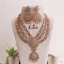 Gorgeous AD Moissanite Three Layer Haaram LH1889 (Available in 5 Colours)