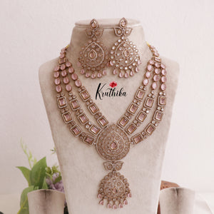 Gorgeous AD Moissanite Three Layer Haaram LH1889 (Available in 5 Colours)