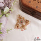 Classic Floral Peacock Motis Jhumka Jada Billa With Pearl Bead Drops J430 (Available In 2 Colors)