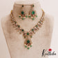 Sparkling Mango Motifs AD Victorian Necklace With Green Bead Drops NC2856 (Available In 2 Colors)