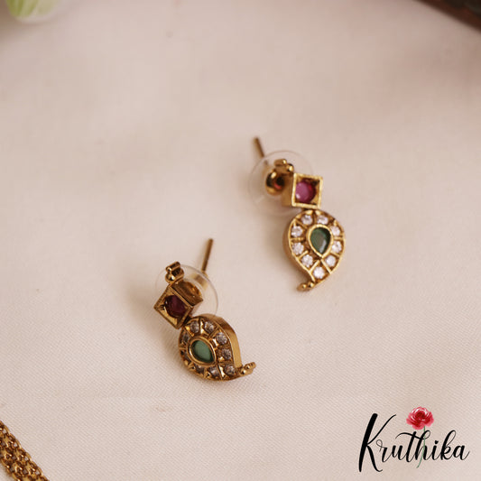 Elegant Mango Motifs Choker With Pearl Drops NC2828