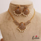 Pretty AD Mango Floral Motifs Necklace With Pearl Drops NC2733