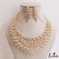 Sparkling Leaf Motifs Diamond-Finish Gold-Tone Necklace NC3240