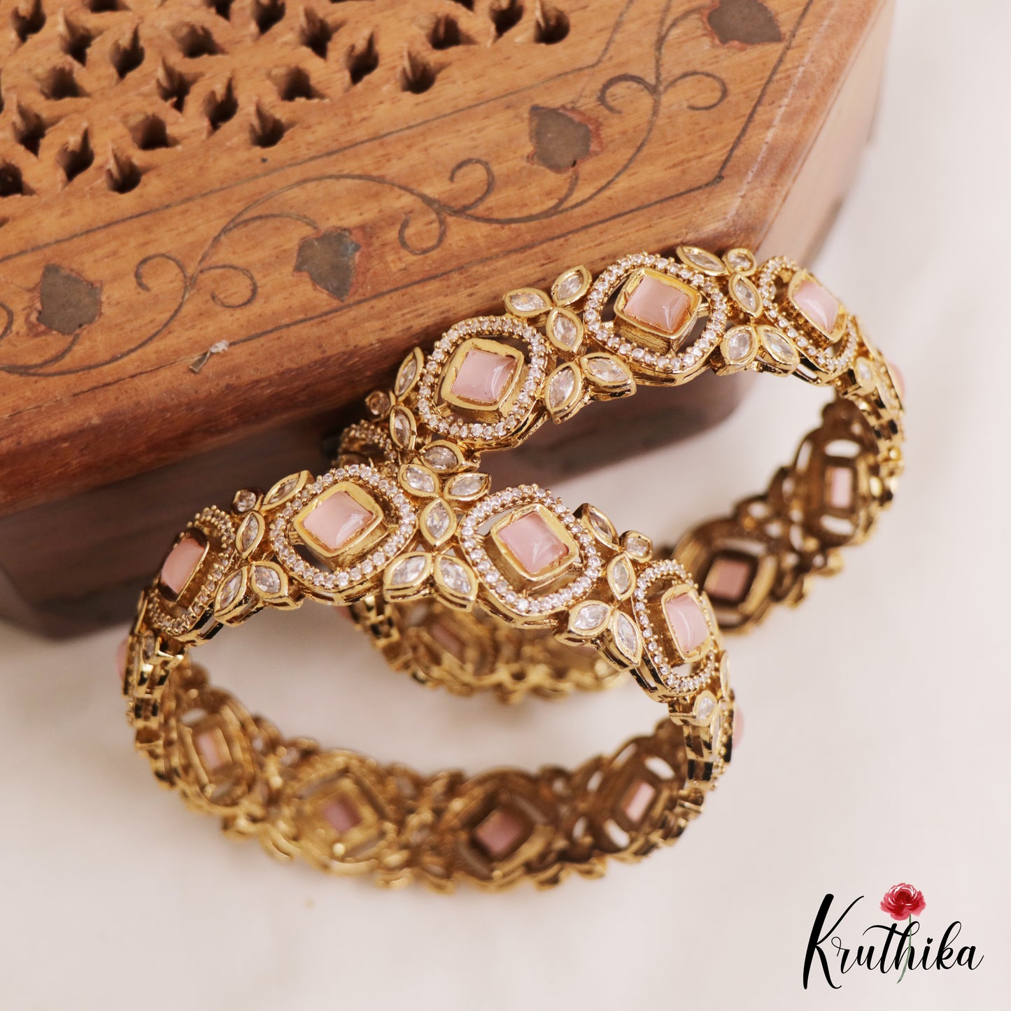 AD Victorian Bangles - B170 (Available In 3 Colors)