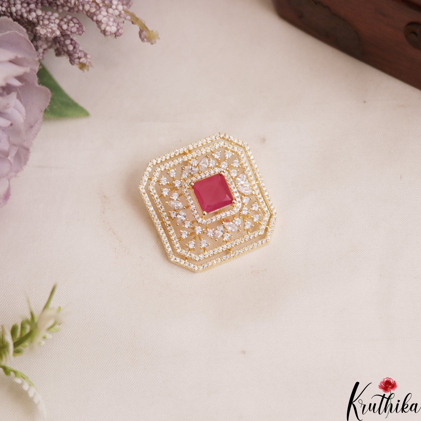Trendy Geometric Motifs CZ Pendant Set PS289 (Available In 2 Colors)