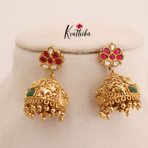 Gorgeous Jadau animal motifs jhumkas E492