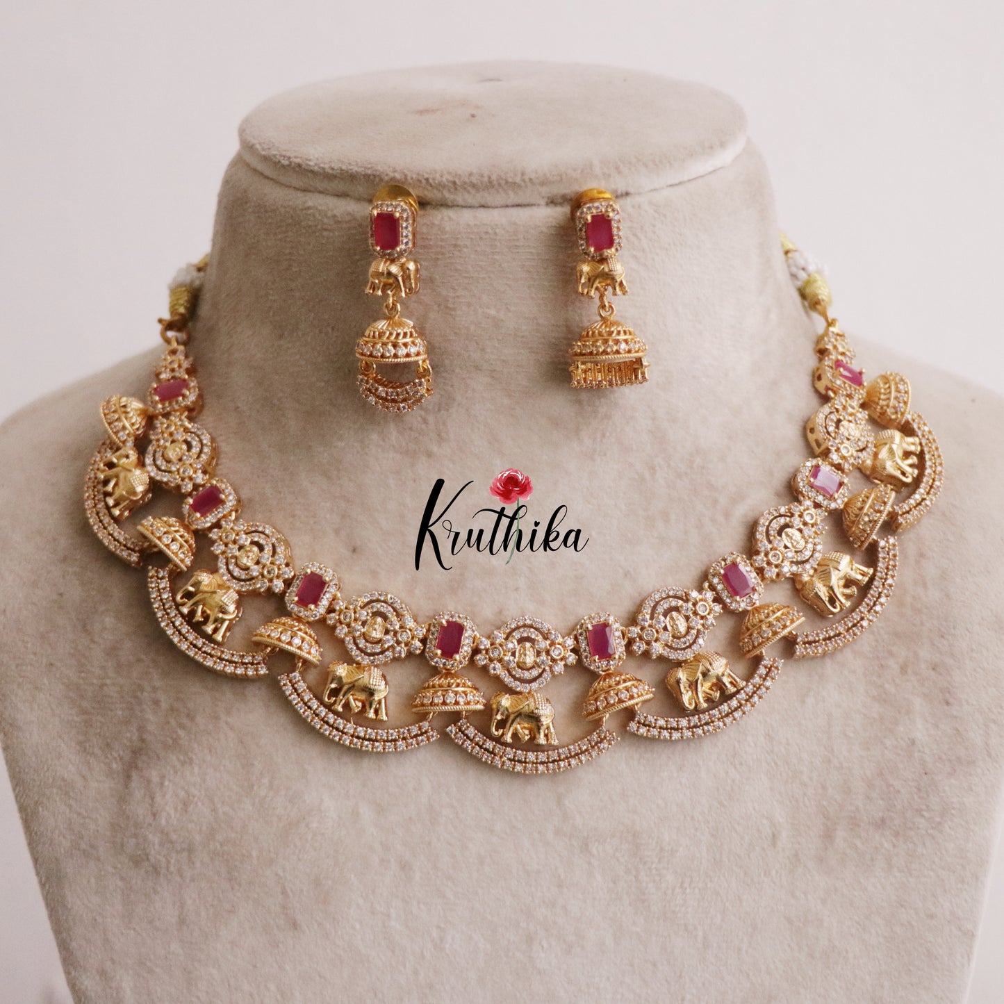 Beautiful AD Elephant Grace Choker NC2204 (Available in 2 colours)