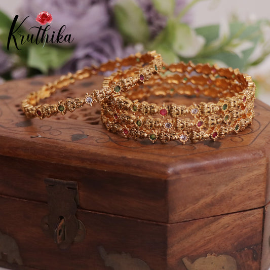 Beautiful Lakshmi Multi Stone Bangles B283 (Set of 4 Bangles)