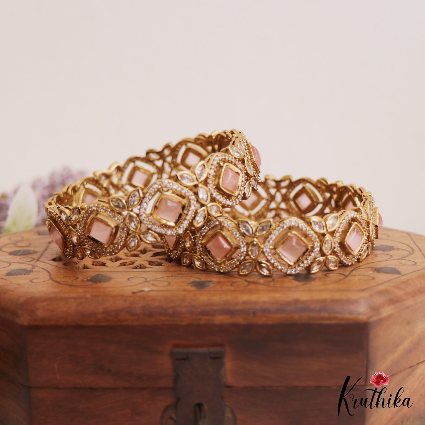 AD Victorian Bangles - B170 (Available In 3 Colors)