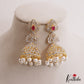 Classic Mango Motifs AD Jhumkas With Pearl Drops E1096  (Available In 3 Colors)