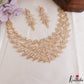 Sparkling Leaf Motifs Diamond-Finish Gold-Tone Necklace NC3240