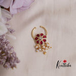 Elegant Jadau Septum Nose Ring- No Piercing Required N58 (Available in 4 Colours)
