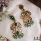 Stunning CZ Victorian Statement Haaram With Green Bead Drops LH2218 (Available In 3 Colors)