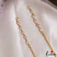 Simple Gold-Tone CZ Earchains EC224 (Available In 3 Colors)
