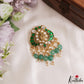 Gorgeous Antique Lakshmi Motifs Polki Jadau Pendant Set With Green Bead Drops PS307 (Available In 3 Colors)
