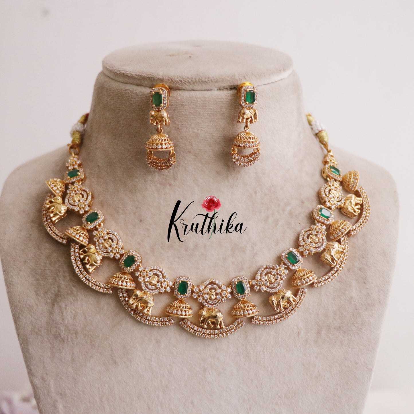 Beautiful AD Elephant Grace Choker NC2204 (Available in 2 colours)