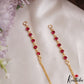 Simple Gold-Tone CZ Earchains EC224 (Available In 3 Colors)