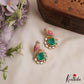 Gorgeous Parrot Motif Polki Victorian Stud Earrings E1099 (Available In 5 Colors)
