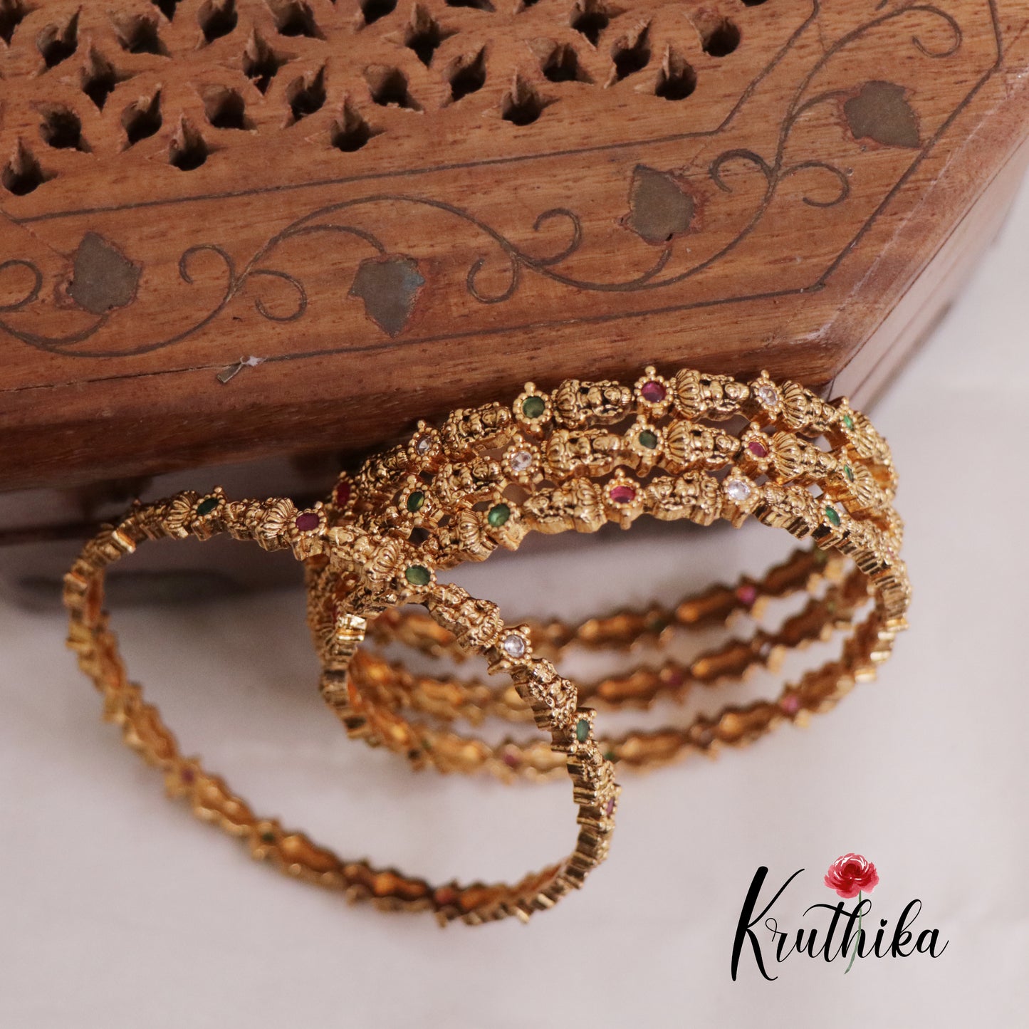 Beautiful Lakshmi Multi Stone Bangles B283 (Set of 4 Bangles)
